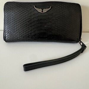 Zadig & Voltaire Compagnon Soft Savage Zip Around Leather Wallet